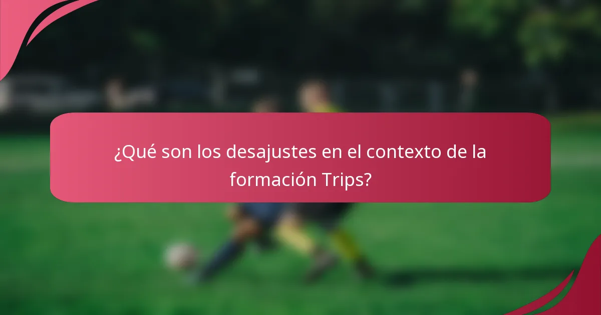 ¿Qué son los desajustes en el contexto de la formación Trips?