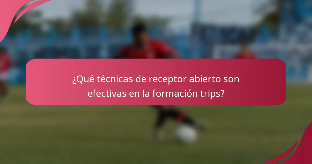 ¿Qué técnicas de receptor abierto son efectivas en la formación trips?